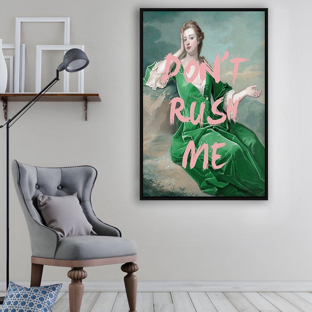 Don'T Rush Me Altered Wall Art, Floating Framed Canvas Art Print,, Framed Canvas Prints Wall Art