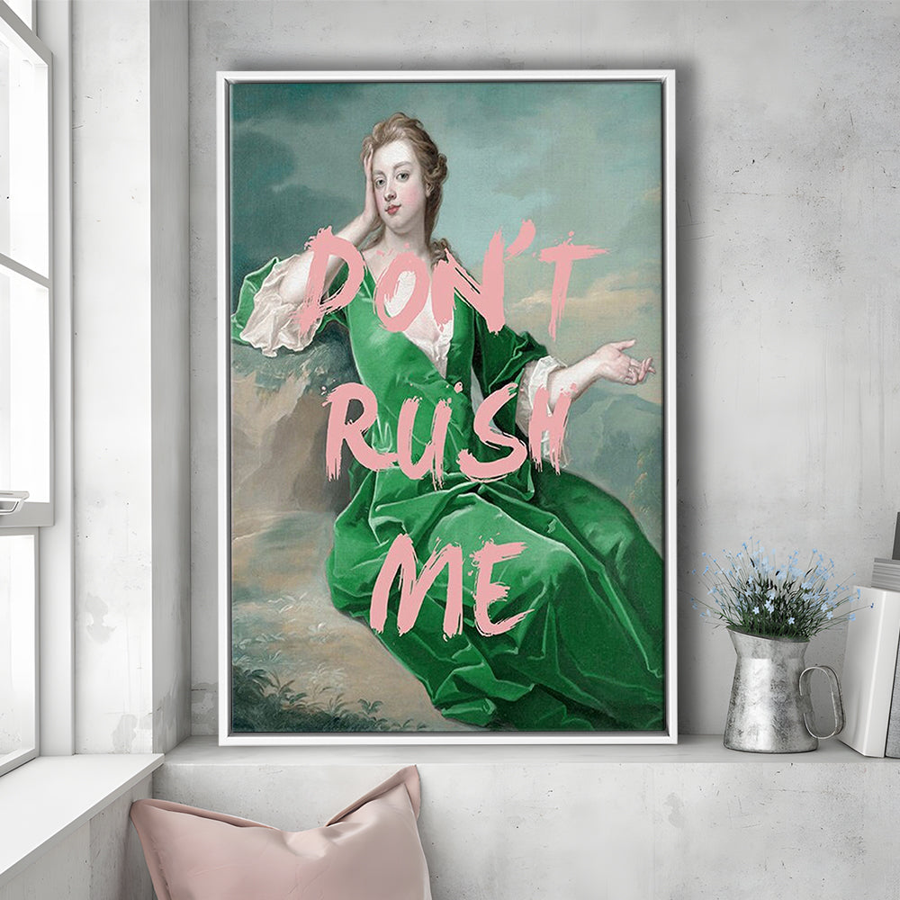 Don'T Rush Me Altered Wall Art, Floating Framed Canvas Art Print,, Framed Canvas Prints Wall Art
