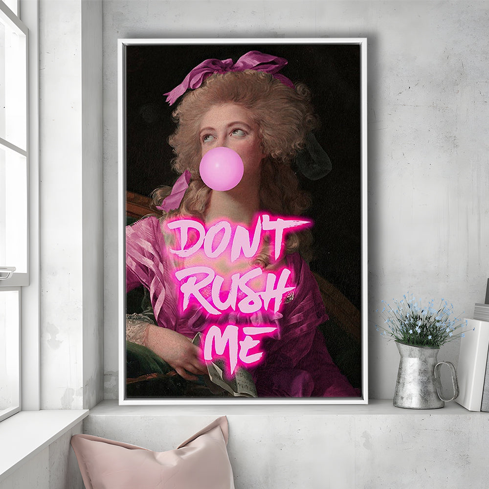 Don'T Rush Me Art Print, Maximalist Decor, Neon Print, Framed Canvas Prints Wall Art