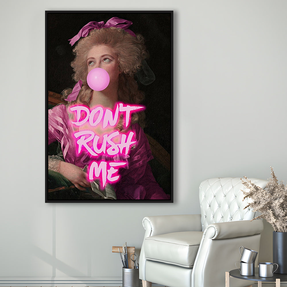 Don'T Rush Me Art Print, Maximalist Decor, Neon Print, Framed Canvas Prints Wall Art