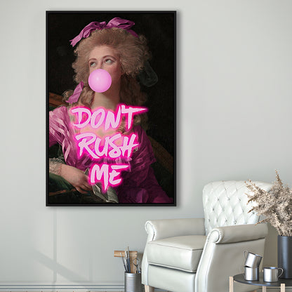 Don'T Rush Me Art Print, Maximalist Decor, Neon Print, Framed Canvas Prints Wall Art
