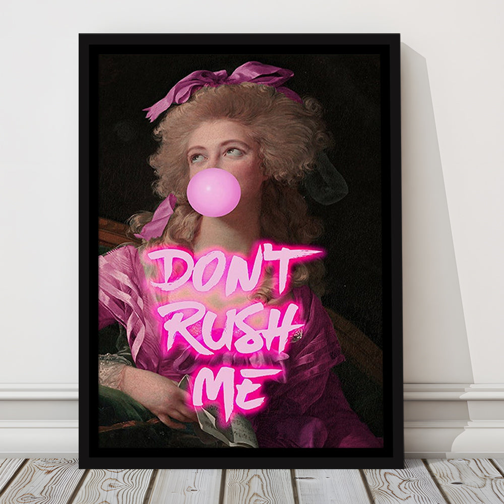 Don'T Rush Me Art Print, Maximalist Decor, Neon Print, Framed Canvas Prints Wall Art