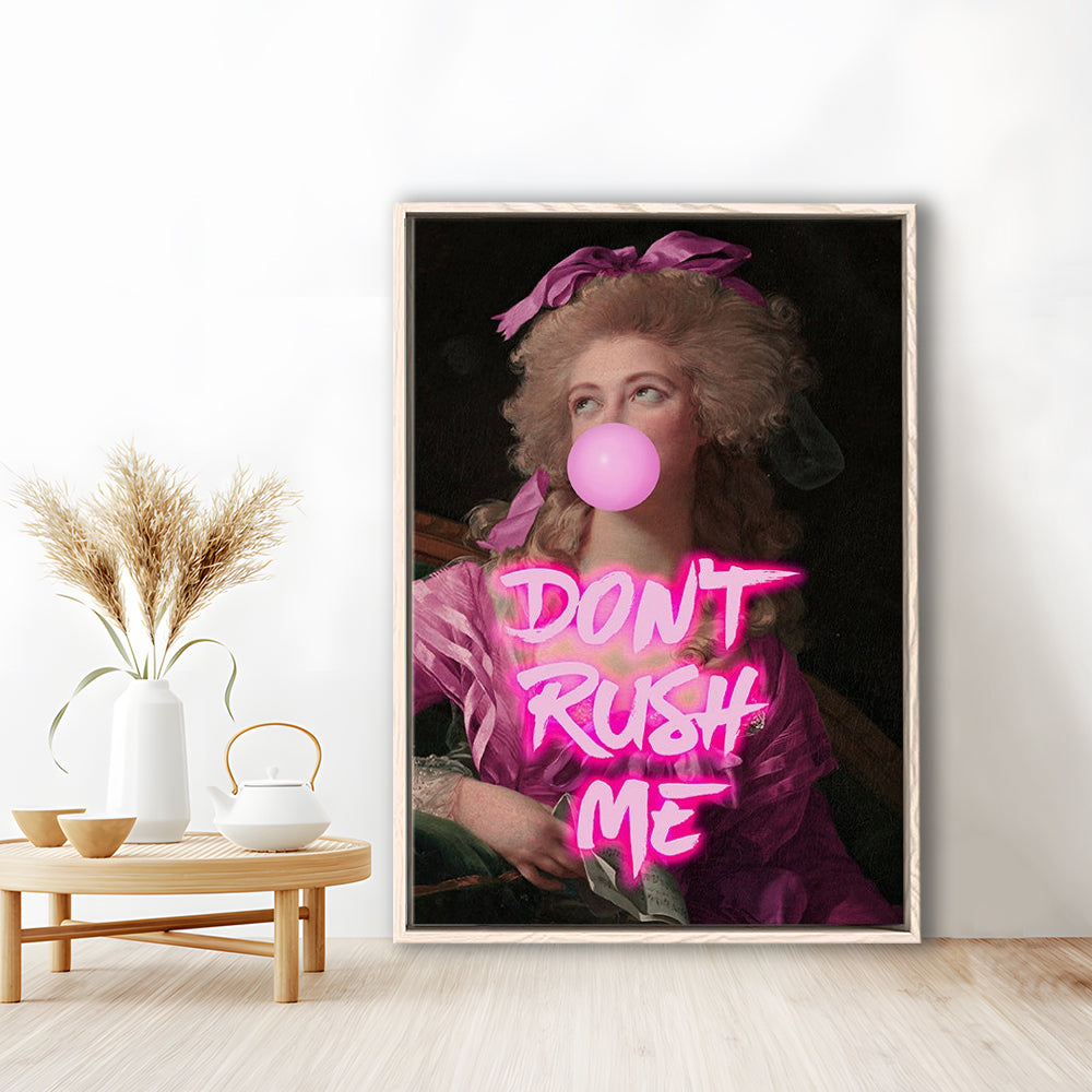 Don'T Rush Me Art Print, Maximalist Decor, Neon Print, Framed Canvas Prints Wall Art
