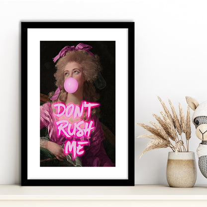 Don'T Rush Me Art Print, Maximalist Decor, Neon Print, Framed Art Prints White Border Wall Decor