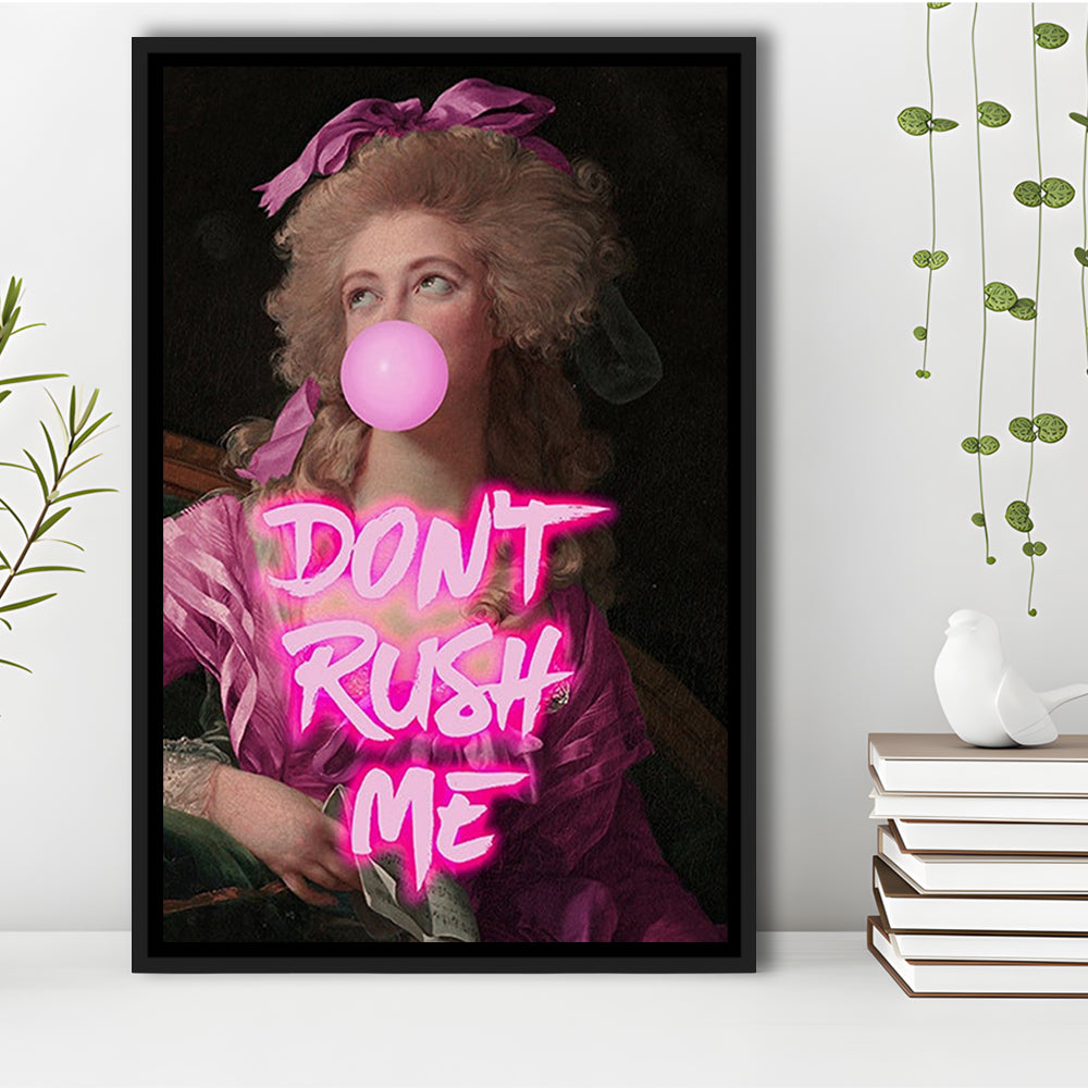Don'T Rush Me Art Print, Maximalist Decor, Neon Print, Framed Canvas Prints Wall Art