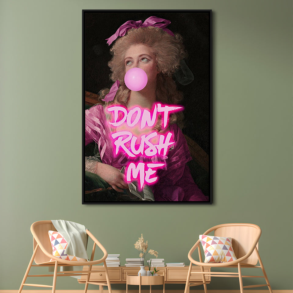 Don'T Rush Me Art Print, Maximalist Decor, Neon Print, Framed Canvas Prints Wall Art