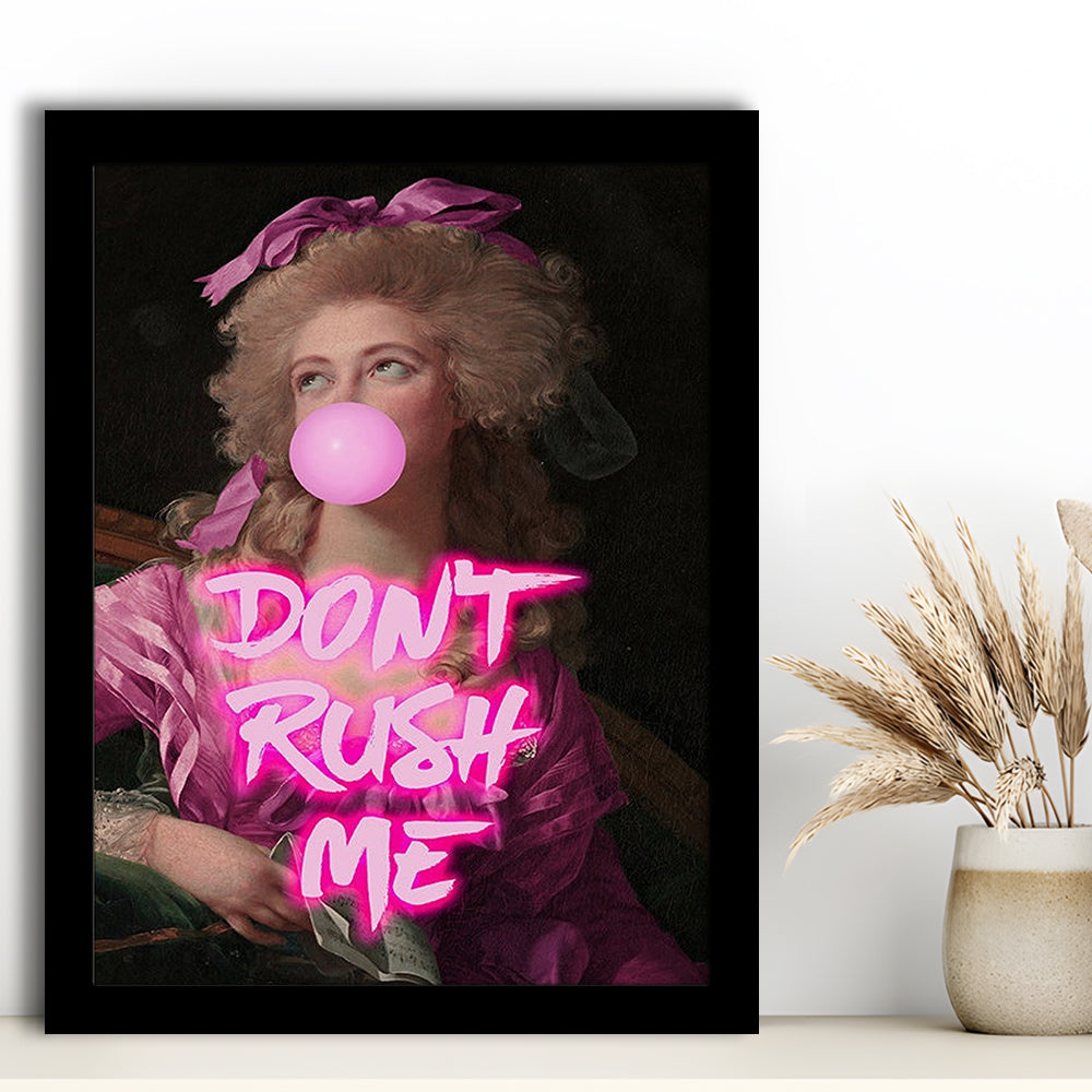 Don'T Rush Me Art Print, Maximalist Decor, Neon Print, Framed Art Prints Wall Decor