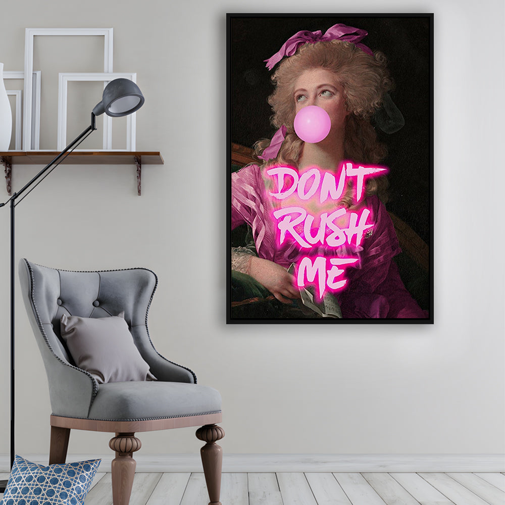 Don'T Rush Me Art Print, Maximalist Decor, Neon Print, Framed Canvas Prints Wall Art