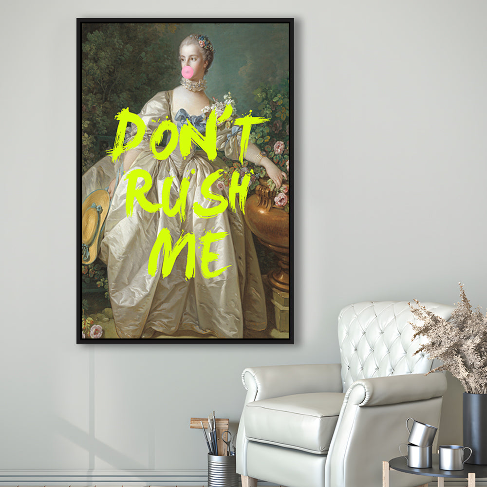 Don'T Rush Me Blue Dress, Floating Framed Canvas Art Print,, Framed Canvas Prints Wall Art