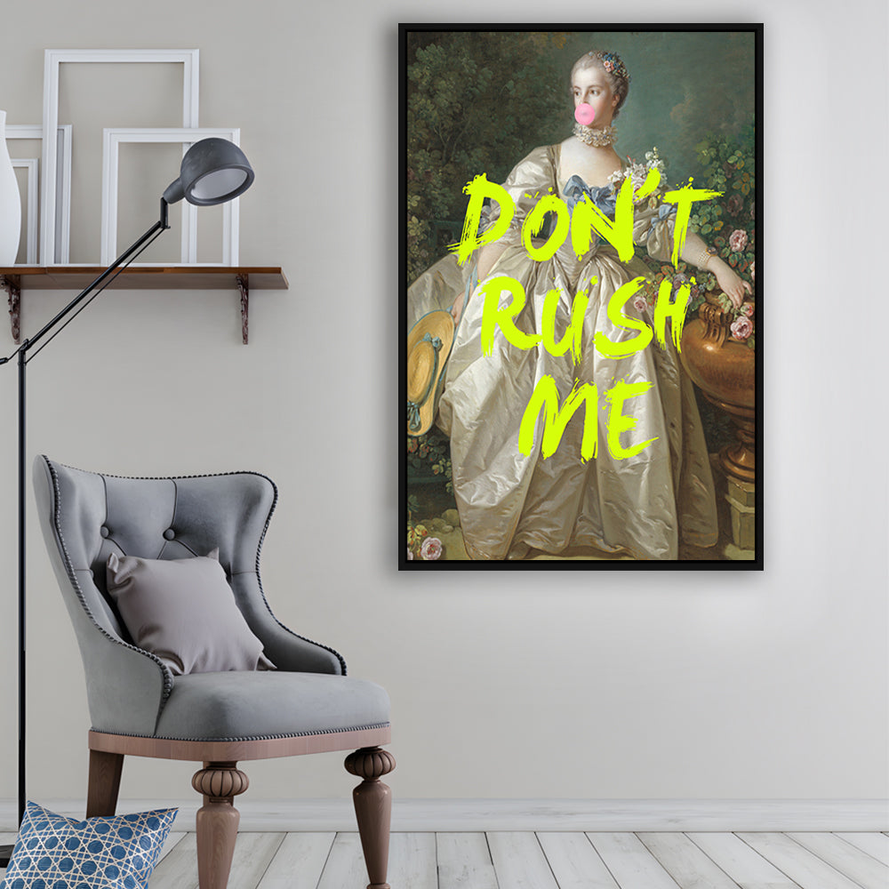 Don'T Rush Me Blue Dress, Floating Framed Canvas Art Print,, Framed Canvas Prints Wall Art
