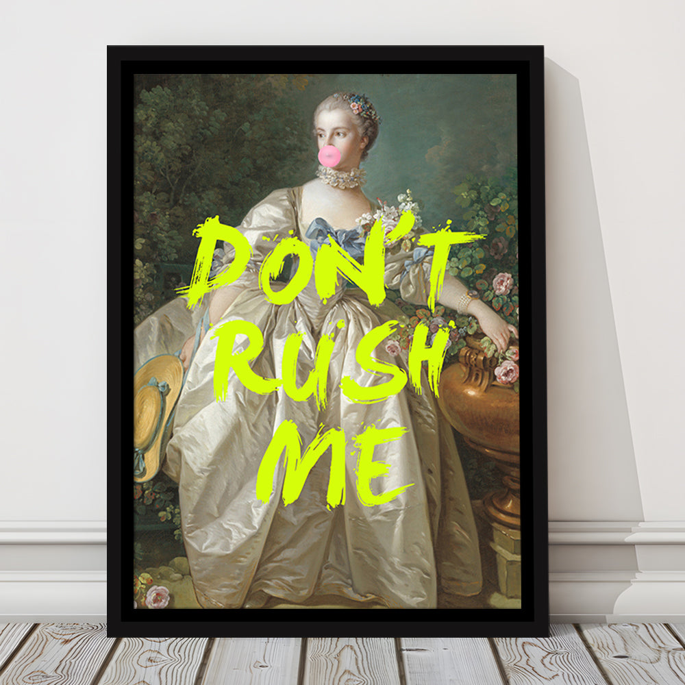 Don'T Rush Me Blue Dress, Floating Framed Canvas Art Print,, Framed Canvas Prints Wall Art