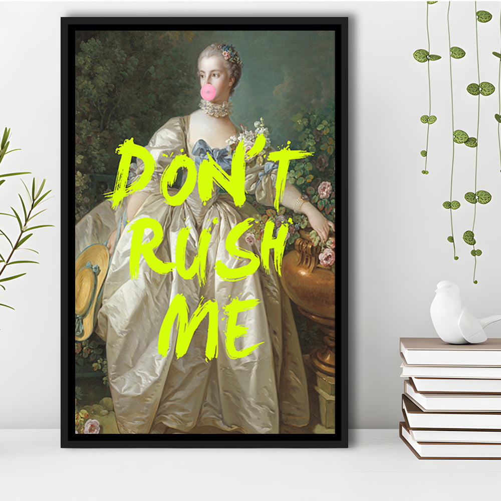 Don'T Rush Me Blue Dress, Floating Framed Canvas Art Print,, Framed Canvas Prints Wall Art