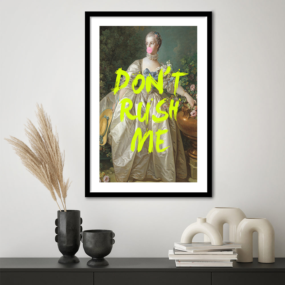 Don'T Rush Me Blue Dress, Framed Picture Print, Framed Art Prints White Border Wall Decor