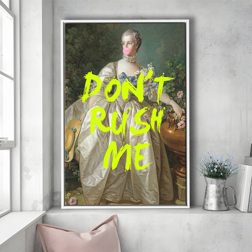 Don'T Rush Me Blue Dress, Floating Framed Canvas Art Print,, Framed Canvas Prints Wall Art