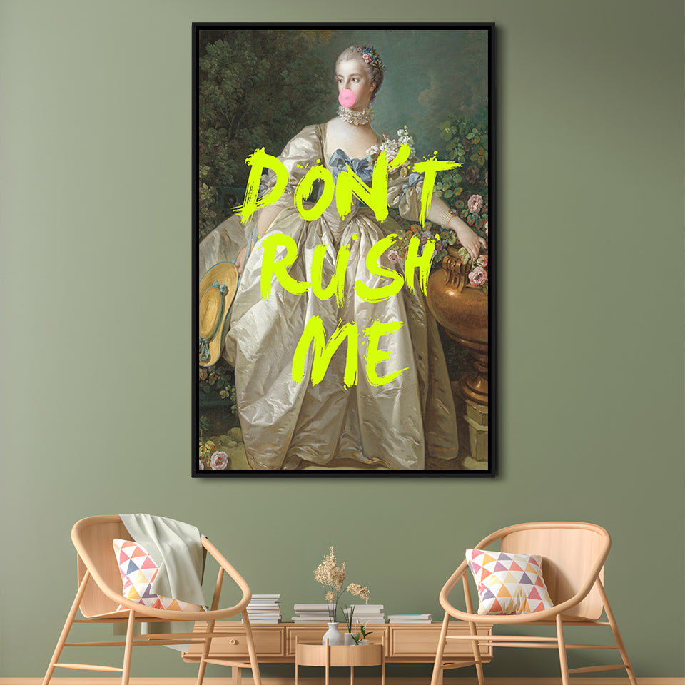 Don'T Rush Me Blue Dress, Floating Framed Canvas Art Print,, Framed Canvas Prints Wall Art