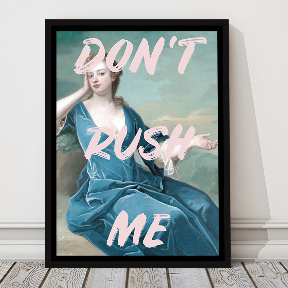 Don'T Rush Me Neon, Floating Framed Canvas Art Print,, Framed Canvas Prints Wall Art