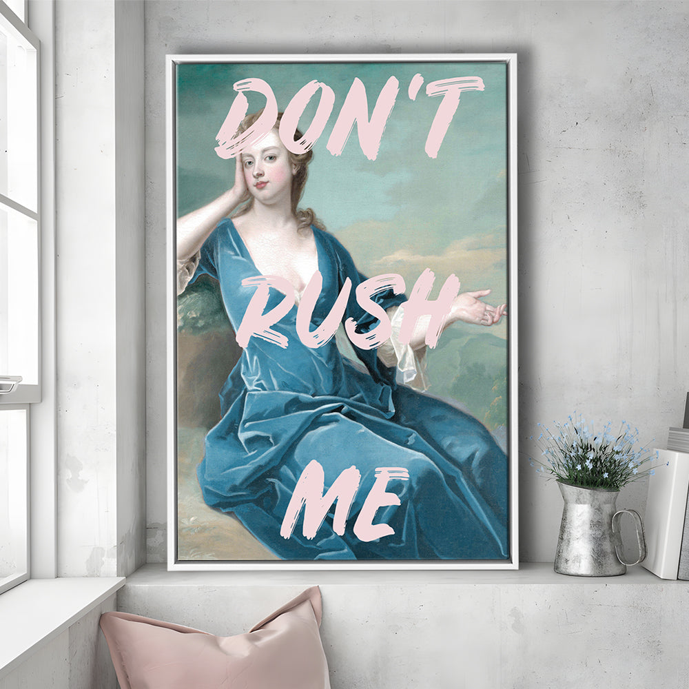 Don'T Rush Me Neon, Floating Framed Canvas Art Print,, Framed Canvas Prints Wall Art