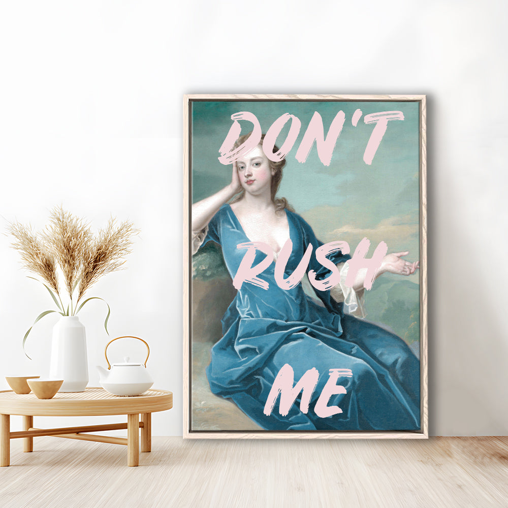 Don'T Rush Me Neon, Floating Framed Canvas Art Print,, Framed Canvas Prints Wall Art