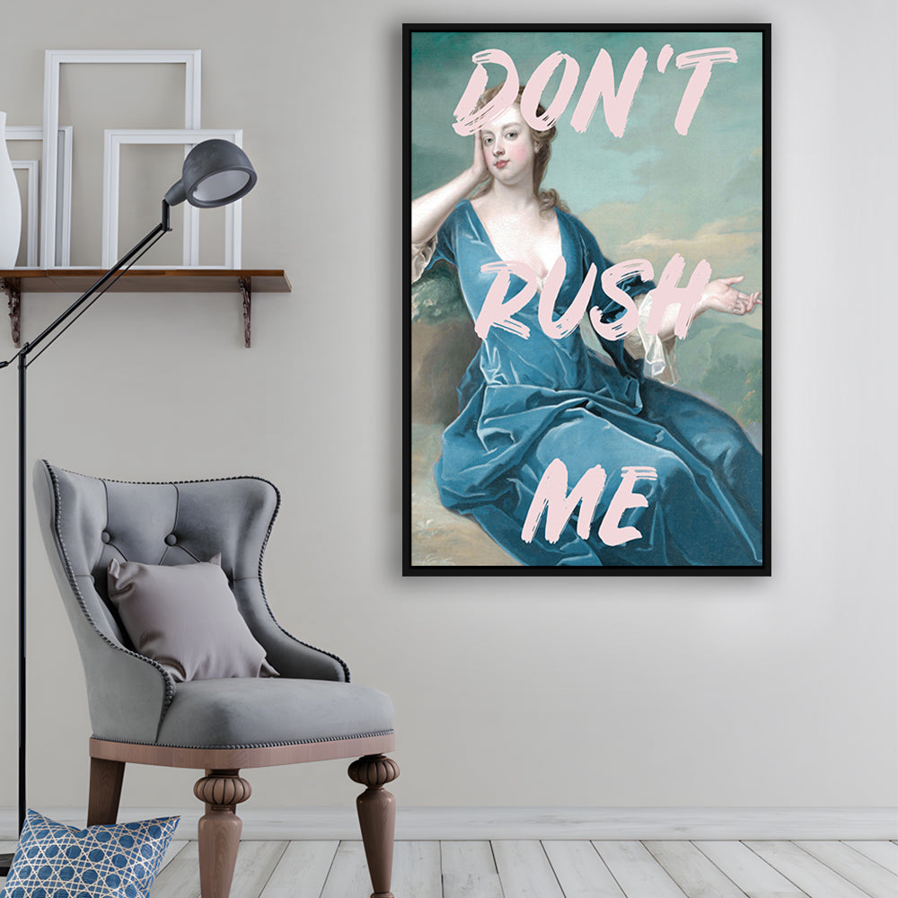Don'T Rush Me Neon, Floating Framed Canvas Art Print,, Framed Canvas Prints Wall Art