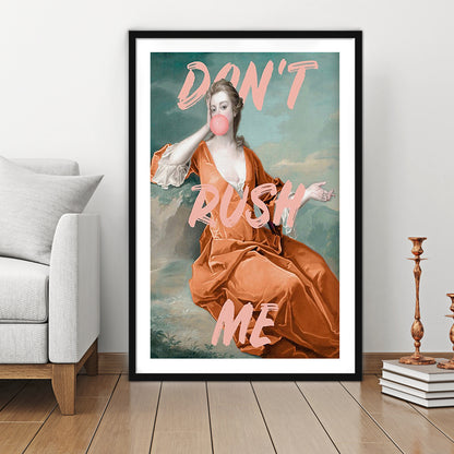 Don'T Rush Me Orange Wall Art Print, Gift For Her, Framed Art Prints White Border Wall Decor