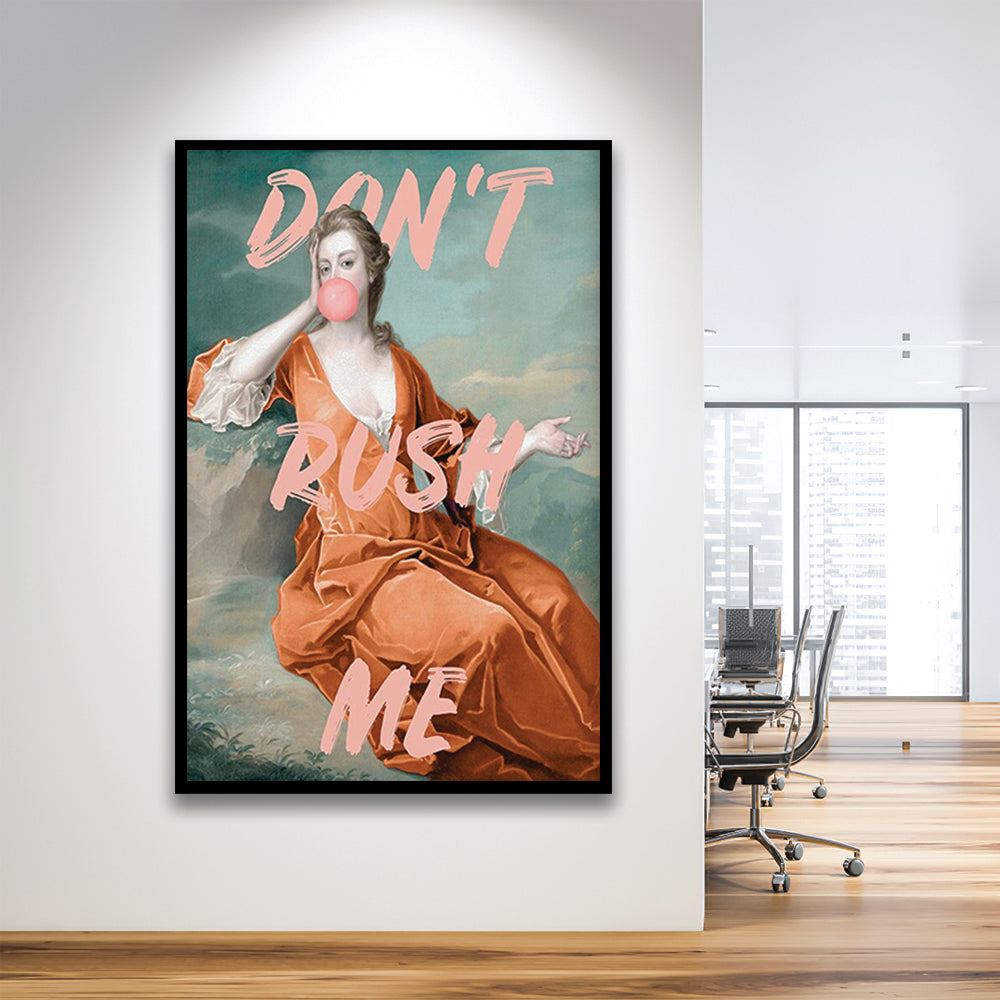 Don'T Rush Me Orange Wall Art Print, Gift For Her, Framed Art Prints Wall Decor