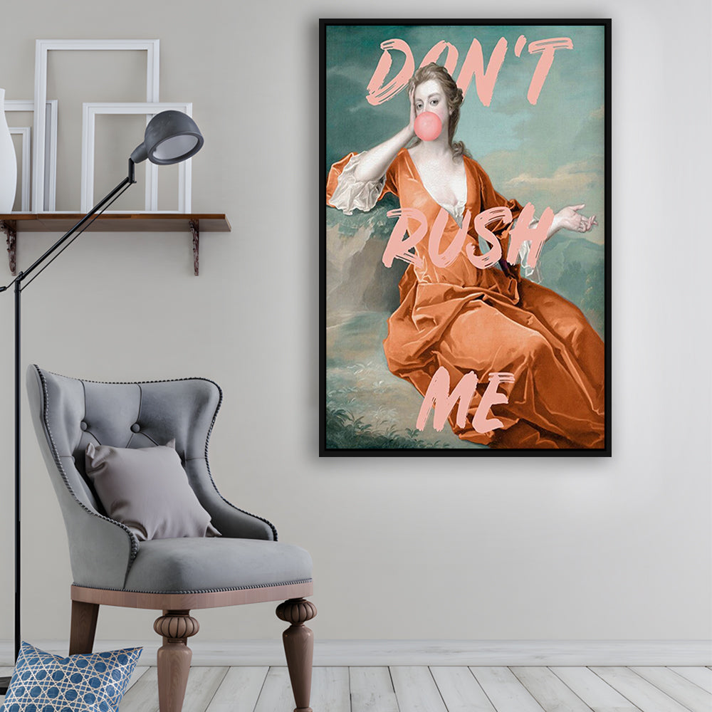 Don'T Rush Me Orange Wall Art Print, Gift For Her, Framed Canvas Prints Wall Art