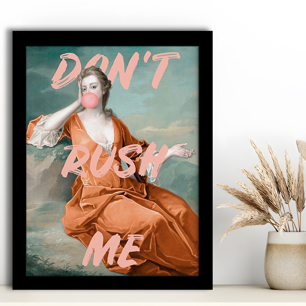 Don'T Rush Me Orange Wall Art Print, Gift For Her, Framed Art Prints Wall Decor