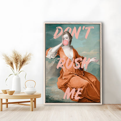 Don'T Rush Me Orange Wall Art Print, Gift For Her, Framed Canvas Prints Wall Art
