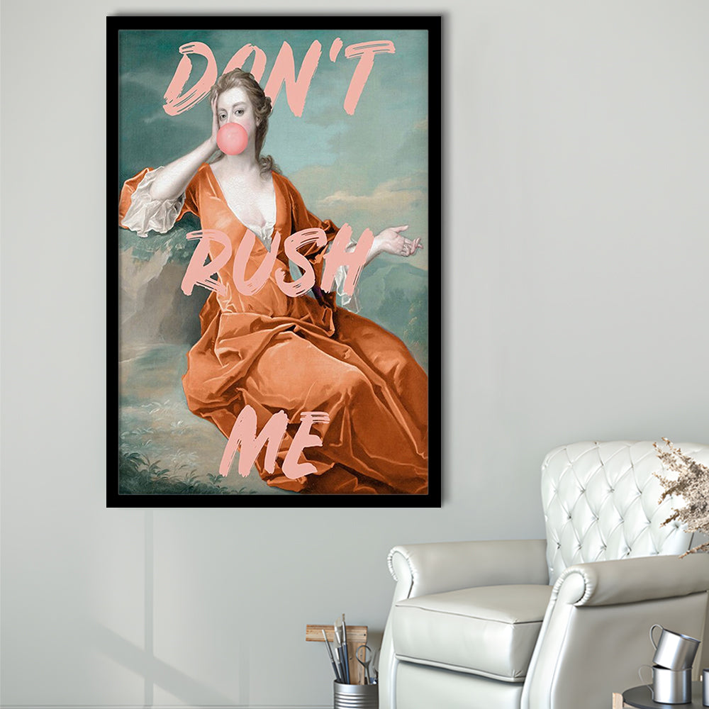 Don'T Rush Me Orange Wall Art Print, Gift For Her, Framed Art Prints Wall Decor