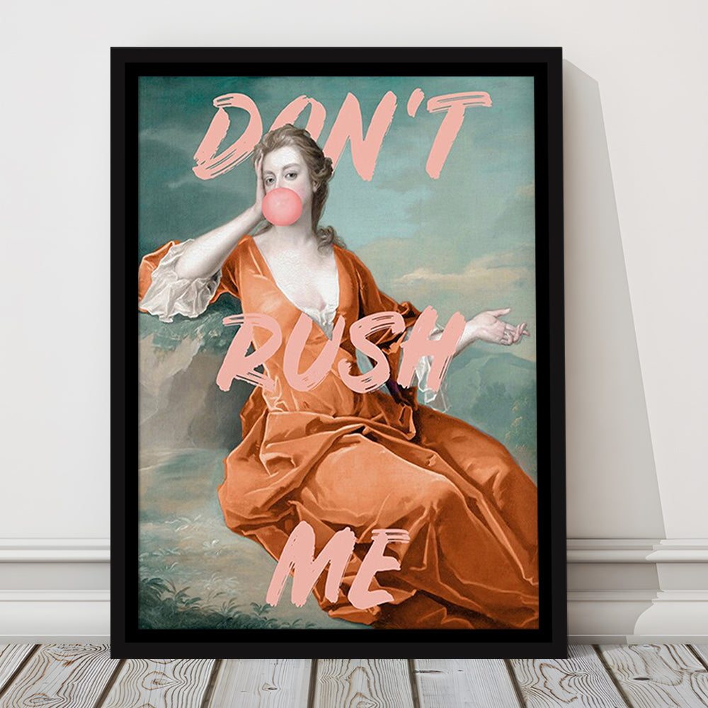 Don'T Rush Me Orange Wall Art Print, Gift For Her, Framed Canvas Prints Wall Art