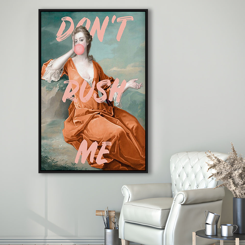 Don'T Rush Me Orange Wall Art Print, Gift For Her, Framed Canvas Prints Wall Art