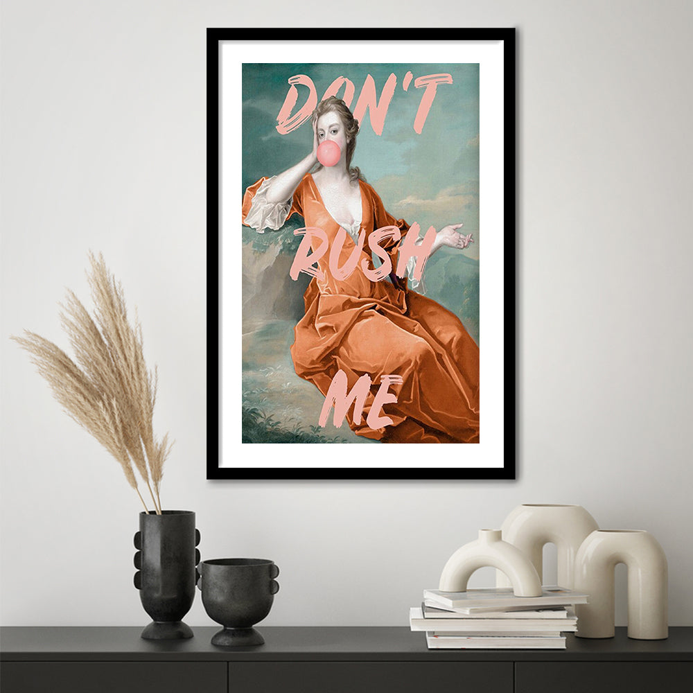 Don'T Rush Me Orange Wall Art Print, Gift For Her, Framed Art Prints White Border Wall Decor