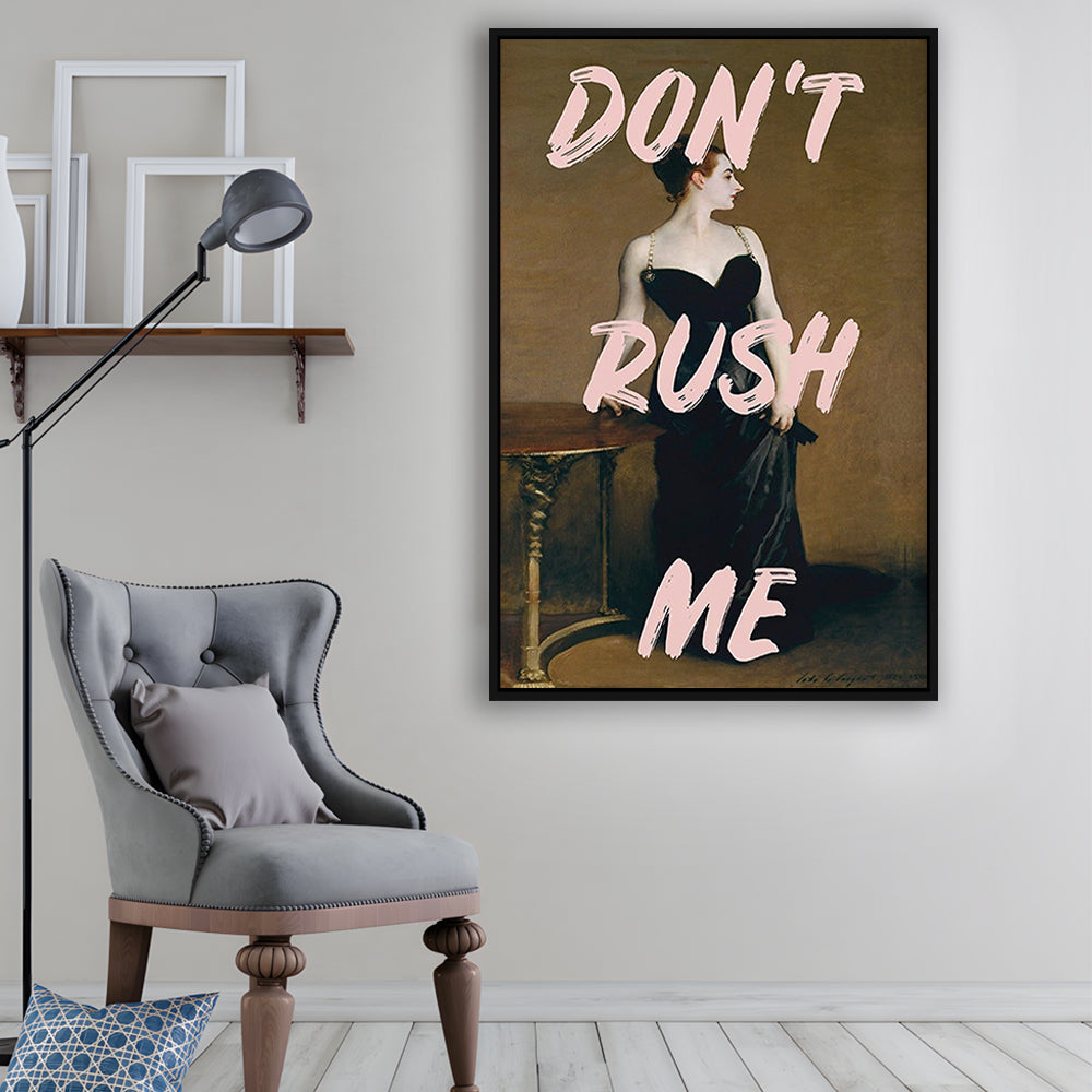 Don'T Rush Me Printed, Altered Art Print, Brown Wall Decor, Framed Canvas Prints Wall Art
