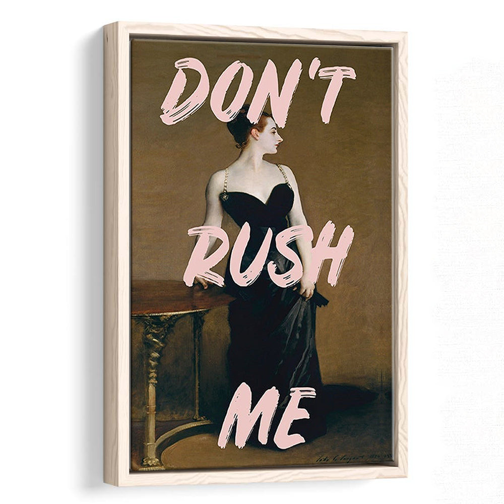 Don'T Rush Me Printed, Altered Art Print, Brown Wall Decor, Framed Canvas Prints Wall Art