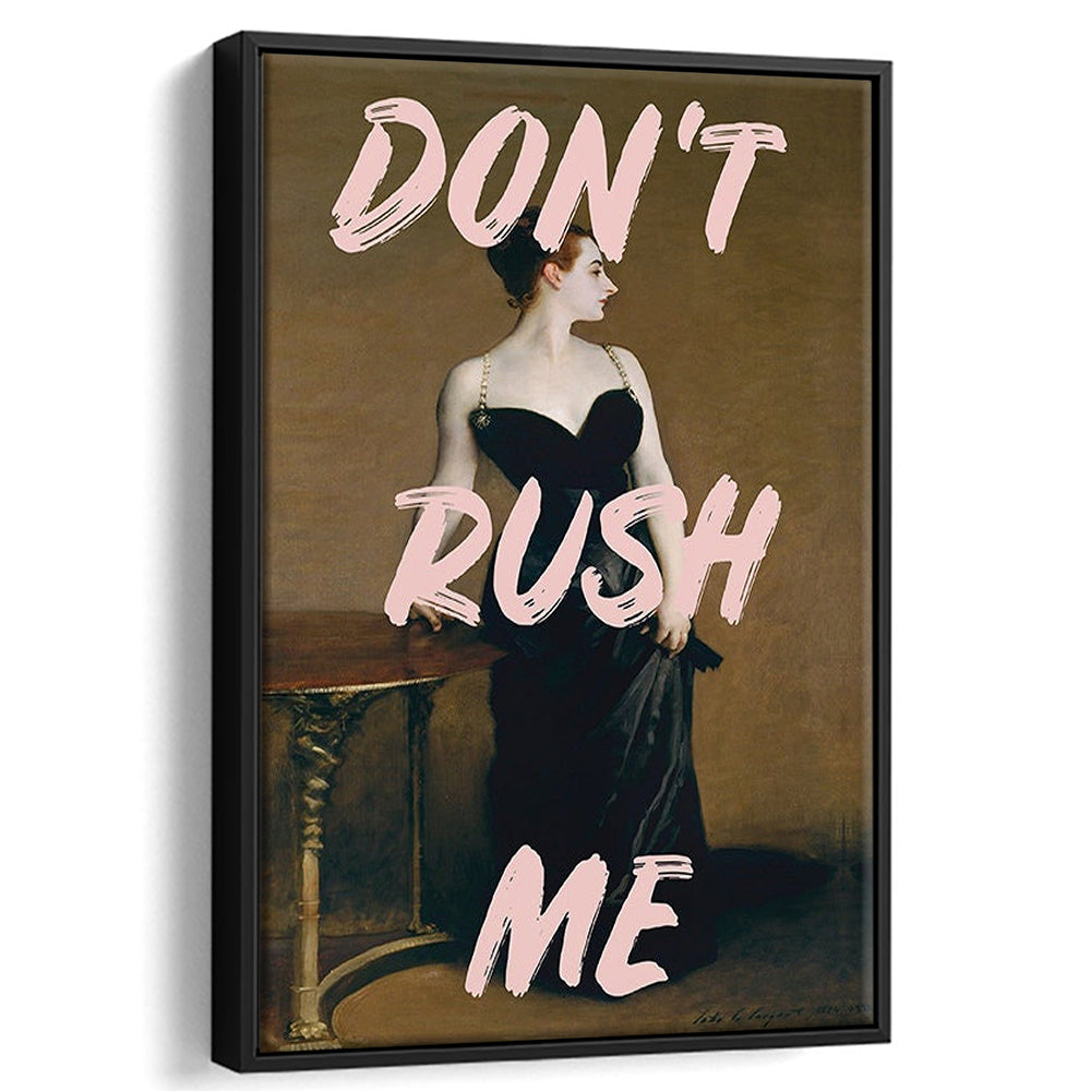 Don'T Rush Me Printed, Altered Art Print, Brown Wall Decor, Framed Canvas Prints Wall Art
