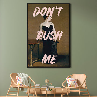 Don'T Rush Me Printed, Altered Art Print, Brown Wall Decor, Framed Canvas Prints Wall Art