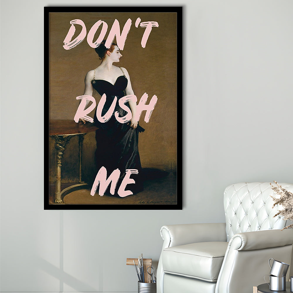Don'T Rush Me Printed, Altered Art Print, Brown Wall Decor, Framed Art Prints Wall Decor