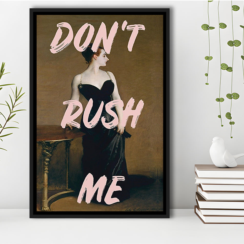 Don'T Rush Me Printed, Altered Art Print, Brown Wall Decor, Framed Canvas Prints Wall Art