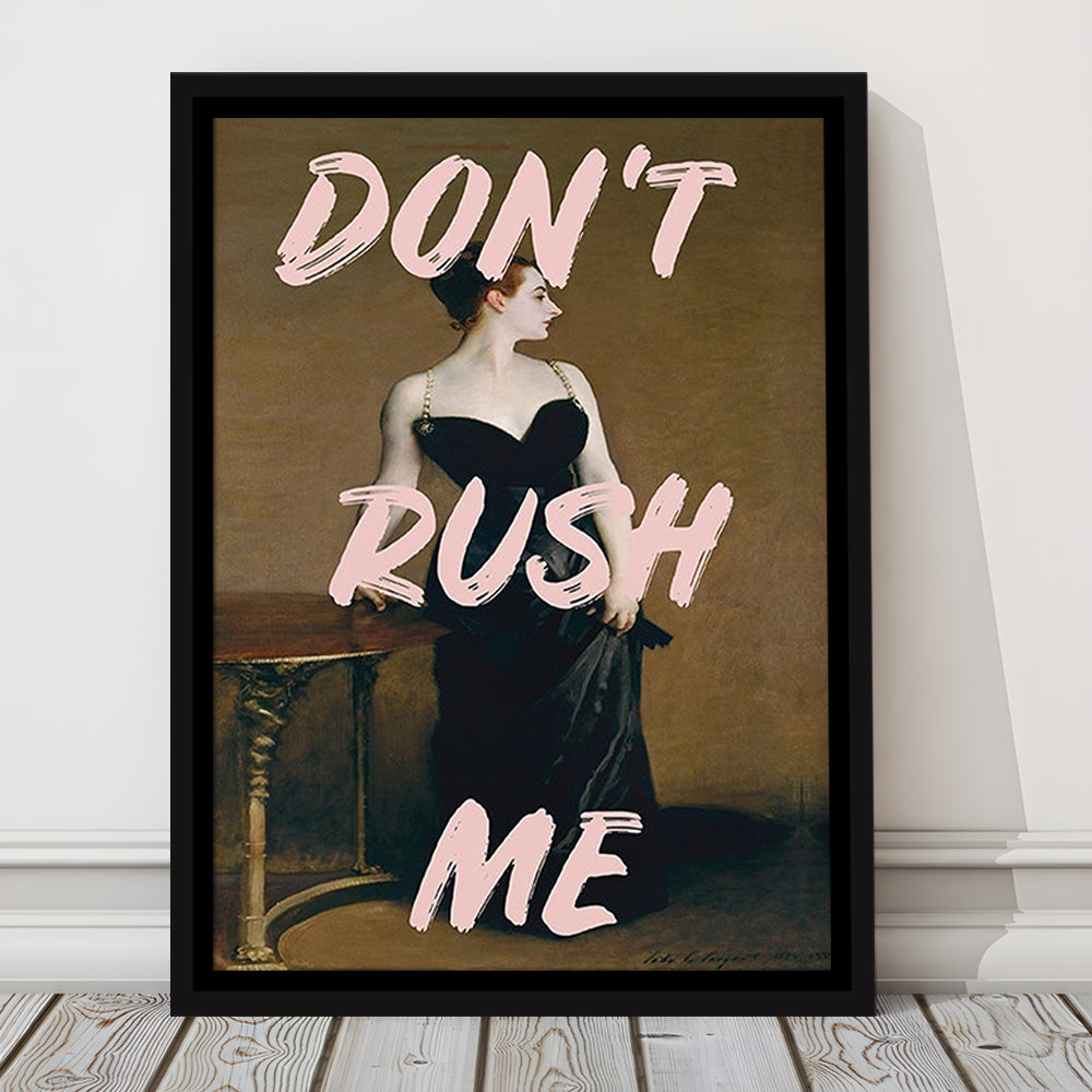 Don'T Rush Me Printed, Altered Art Print, Brown Wall Decor, Framed Canvas Prints Wall Art