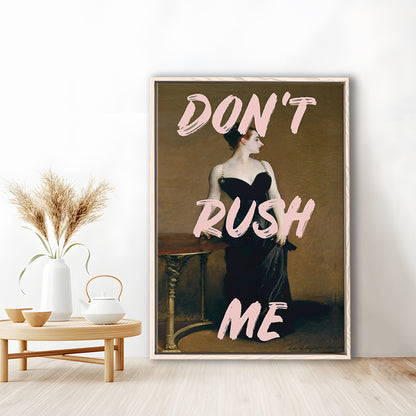 Don'T Rush Me Printed, Altered Art Print, Brown Wall Decor, Framed Canvas Prints Wall Art