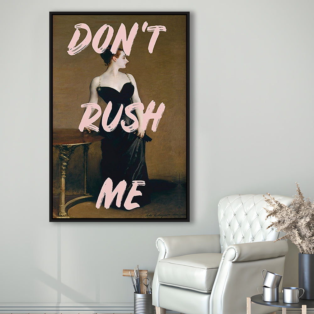 Don'T Rush Me Printed, Altered Art Print, Brown Wall Decor, Framed Canvas Prints Wall Art