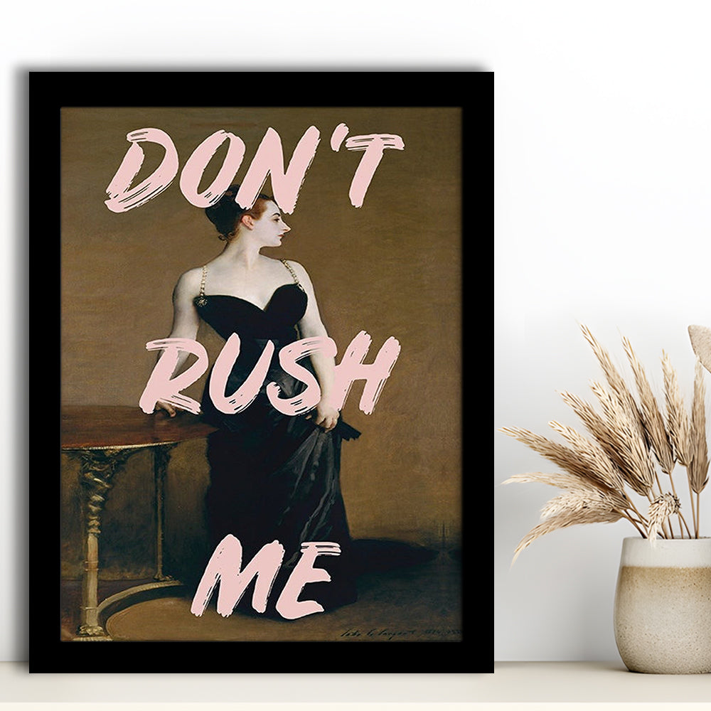 Don'T Rush Me Printed, Altered Art Print, Brown Wall Decor, Framed Art Prints Wall Decor