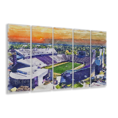 Dowdy Ficklen Painting Stadium Watercolor, Greenville North Carolina, Sport Art, Extra Large Canvas Print Wall Art