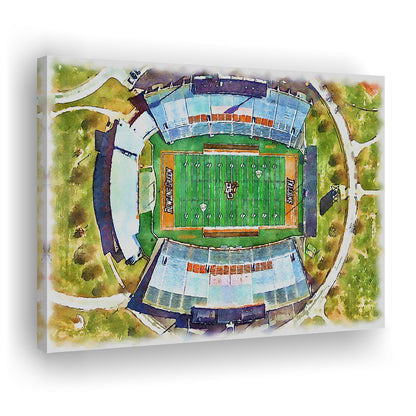Doyt L Perry Stadium, Bowling Green State Watercolor, Sport Art, Gifts for him, Canvas Print Wall Art
