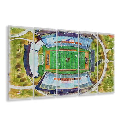 Doyt L Perry Stadium, Bowling Green State Watercolor, Sport Art, Extra Large Canvas Print Wall Art