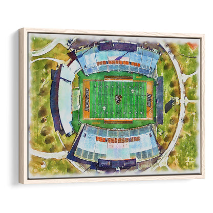 Doyt L Perry Stadium, Bowling Green State Watercolor, Sport Gift Art, Framed Canvas Print Wall Art