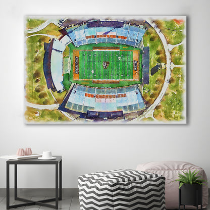 Doyt L Perry Stadium, Bowling Green State Watercolor, Sport Art, Gifts for him, Canvas Print Wall Art