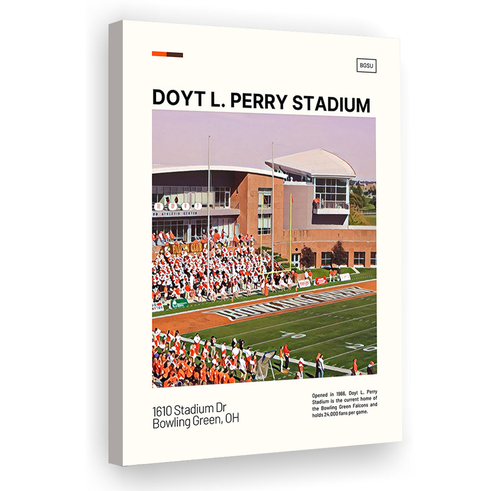 Doyt L. Perry Stadium Print, Bowling Green Falcons Stadium Canvas Art, Fan Gifts, Sport Art, Canvas Print Wall Art