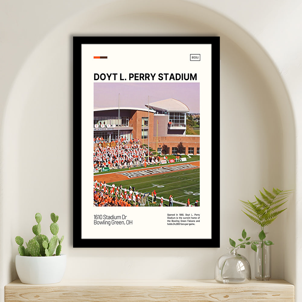 Doyt L. Perry Stadium Print, Bowling Green Falcons Stadium Art, Gifts for him, Sport Art, Framed Art Print Wall Decor