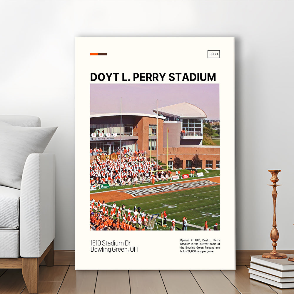 Doyt L. Perry Stadium Print, Bowling Green Falcons Stadium Canvas Art, Fan Gifts, Sport Art, Canvas Print Wall Art